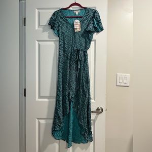 New🎀 BOG Wrap dress flutter sleeve wildflower high low